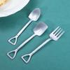 Cuchara y Tenedor Creativos con Forma de Pala de Acero Inoxidable 304 de Grado Alimenticio Personalizados, Cuchara para Sandía para Uso Doméstico, Adecuados para Comer, Beber Sopa y Postres