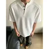 Directo del fabricante, camiseta de verano para hombre de manga corta ajustada, polo básico nuevo de color liso y peso pesado