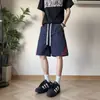Venta al por mayor En stock Pantalones Cortos Casuales de Verano Finos de Seda de Hielo para Hombre, Rectos hasta la Rodilla, con Tres Rayas, de Secado Rápido, tipo Paracaídas