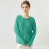 Nuevo suéter de cachemir reversible de color sólido versátil 75% cachemir 25% seda de morera tejido de punto con cuello redondo para mujer, holgado y suave