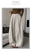 Calça Branca Wide Leg para Mulheres, Novo Estilo Verão 2026, Cintura Alta, Emagrecedora, Cós com Amarração, Barra Curva, Estilo Coreano, Caimento Solto, Calça Casual Versátil