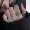 Anillo de serpiente pequeño y fresco con microincrustaciones de circonita para mujer, anillo de dedo con apertura en forma de serpiente, diseño de personalidad de nicho, anillo individual, anillo de moda