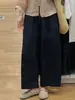 Calça Pantalona Feminina de Linho Tencel, Verão Fina de Cintura Alta Emagrecimento Caimento Relaxado Casual Reta Cropped para Mulheres Baixas