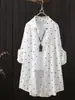 Camisa de verano nueva con estampado de lunares para mujer, ropa con protección solar, camisa suelta de longitud media para aire acondicionado, transfronteriza de Amazon europea y americana