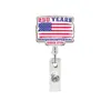 Porta credencial de pinza de cocodrilo acrílica retráctil para aniversario, regalo pequeño, insignia americana, porta credencial retráctil para el 250 aniversario