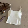 Versión Mejorada de Camisola de Color Sólido Estilo Minimalista con Almohadillas de Látex en el Pecho, Ropa Interior Exterior Estilo Coreano Estilo Ins para Mujer