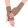 20 guantes cortos de moda largos gruesos a rayas otoño e invierno nuevos para mujer de lana tejida sin dedos manga de brazo manga de muñeca