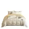 Conjunto de cama de luxo de alta qualidade, cor sólida outono e inverno, veludo de leite, borda larga com fita, quatro peças, Helena, jogo de cama para quarto principal, capa de edredom