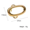 Anillo minimalista de estilo frío europeo y americano de acero inoxidable para mujer, geométrico, hueco, ovalado, simple, de alto nivel, chapado en oro, anillo abierto