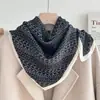 Lenço Quadrado Floral 70% Algodão e Linho para Mulheres, Estilo Coreano Versátil Bege Claro Proteção Decorativa para Pescoço Lenço Pequeno, Lenço Fino