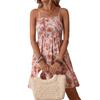 Vestido feminino com estampa floral e ombro de fora, primavera e verão 2025, estação independente da Amazon, europeia e americana, transfronteiriça