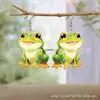 Pendientes Transfronterizos de Superficie Plana Roja Estilo Nuevo, Acrílico de Moda Acero Inoxidable Estándar Estilo Fresco Dulce Pastoral