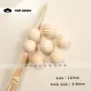 Cuentas Redondas de Madera en Forma de Espiral con Agujeros Grandes, Cuentas de Madera Sueltas, Accesorios de Cuentas de Madera Hechos a Mano, Materiales para Ensartar Cuentas con Agujeros Rectos