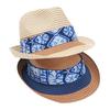Sombrero de Paja Estilo Étnico de Primavera y Verano Sombrero de Copa de Tela Tie-Dye de Yunnan Sombrero de Sol para Vacaciones, Viajes, Playa para Mujer Sombrero de Moda