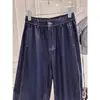Roupas Femininas Plus Size 2025 Tencel Sedoso Anti-Amassar Fresco e Confortável Calças Harem Cropped de Verão Jeans com Cintura Elástica para Mulheres