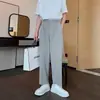 Pantalones Rectos de Color Sólido, Estilo Callejero Americano, Caída Suave, para Hombre, Otoño, Versátiles, Frescos, Resistentes a las Arrugas, que Alargan las Piernas, Largos hasta el Suelo