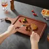 Bandeja de madera para bistec, plato de servir bistec de madera maciza, bandeja de madera para pan, bandeja de comida estilo occidental, bandeja de madera maciza sin pintar para pan y pastel