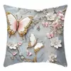 TEMU Funda de Almohada de Lino con Estampado de Mariposa 3D Imitación Color Retro Mariposa con Lentejuelas Brillantes