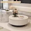 Mesa de centro de luxo leve estilo italiano em pedra sinterizada para espaços pequenos, mesa de chá redonda moderna e simples de alta qualidade para sala de estar e casa