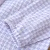Pijama de Mujer Estilo Primavera y Otoño, Estilo Simple Japonés, Cuello Redondo, Mangas Largas, Pantalones Largos, Delgado, Se Puede Usar Afuera, Conjunto para Estar en Casa