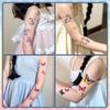 Pegatina de tatuaje con purpurina de unicornio de dibujos animados para niños, bonita, impermeable, de larga duración, con patrón pequeño.