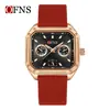 Reloj Cuadrado Ofns para Hombre Moderno Pequeño de Tres Manecillas con Calendario Resistente al Agua Reloj de Cuarzo para Mujer Versátil para Estudiantes de Secundaria y Preparatoria Reloj de Muñeca para Exámenes