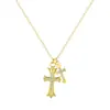 Collar de Plata de Ley S925 con Cruz Incrustada de Circonita, Superventas Transfronterizo, Cadena para Clavícula Versátil de Lujo Ligero para Mujer