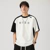 Camiseta de manga corta con costuras raglán para hombre, estilo informal americano, holgado, cuello redondo y media manga, novedad de verano de 2025