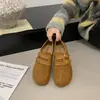 Zapatos de Mula de Punta Dividida Falsa de Alto Aumento para Mujer, Zapatos Individuales de Moda Versátiles, Mocasines de Suela Gruesa con Hebilla de Moda