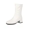 Botas de mujer de corte bajo elegantes y sencillas, estilo europeo y americano, con tacón cuadrado y tacón medio, tallas 32-46, botas de exportación de Amazon
