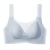 Roupa Íntima de Seda Gelada Ultrafina Sem Costura Suporte Macio Levanta Busto Feminina Com Bojo Fixo Sem Aro Respirável Para Seios Pequenos Reunião Sutiã Esportivo