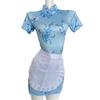 Mu Love Roupa Interior Sexy Uniforme Sexy Novo Estilo Chinês Niang Cheongsam Chinês Pure Desire Little Kitchen Niang COS Vestido de Empregada Avental