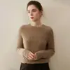 Suéter 100% cachemira pura para mujer, cuello redondo, engrosado, capa base de punto, nuevo jersey de otoño e invierno 2026