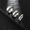 Anillo de Acero de Titanio con Borde Biselado Doble Simple de Venta Caliente Transfronteriza con Logo Grabado, Anillo Liso de Acero Inoxidable para Hombres, Anillo Grabado con Láser para Mujeres