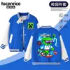 Gafas de sol de Minecraft, chaqueta de béisbol infantil temática de Creeper, top deportivo de bloques de color para niños, atuendo elegante de estudiante