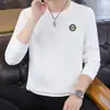 Tendencia de Comercio Exterior Otoño 2026 Nueva Sudadera para Hombre Moderna Cuello Redondo Jacquard Casual Holgada Sudadera sin Cierre para Hombre