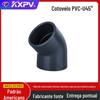 Kaixin KXPV fábrica atacado PVC-U soquete cotovelo acessórios para tubos químicos plástico completo UPVC45 cotovelo padrão americano