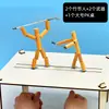 Kit de Materiales Hombre de Bambú DIY Hombre Pequeño de Bambú Especificado por el Maestro Juego Educativo de Batalla para Dos Jugadores Hombre de Bambú con Mesa de PK