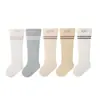 Medias para Bebé Rayadas de Primavera y Otoño Anti-Mosquitos para Niños y Niñas Calcetines de Dibujos Animados Sin Costuras Hasta la Rodilla Calcetines para Bebé Recién Nacido