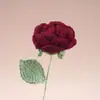 Regalo creativo para el Día de la Madre para mamá, rosa tejida a crochet hecha a mano, regalo de vacaciones, decoración de ramo de hilo