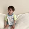 Roupa de Verão Fina para Meninos Roupa Infantil Coreana Roupas de Bebê Verão Meninos 2025 Verão Novo Bebê Conjunto Cor Contrastante