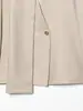 Ropa de Mujer de Venta Caliente para Comercio Exterior de Amazon Transfronterizo: Abrigo Corto de Color Albaricoque Claro con Cuello Bufanda y un Botón, Abrigo de Lana Holgado