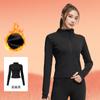 Jaqueta de Yoga Juyitang de Inverno com Manga Longa e Forro de Fleece para Mulheres, Justa, Emagrecimento, Top Esportivo de Fitness Yoga Engrossado