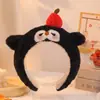 Faixa de cabeça especial para lavar o rosto, faixa de cabeça fofa de desenho animado, acessório de cabeça de pelúcia, faixa de cabeça de pinguim, acessório de cabeça de coroa alta do mesmo estilo