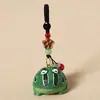 Llavero colgante de rana tallada en madera maciza creativa para coche, linda y divertida decoración de mochila, un pequeño regalo para amigos