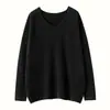 Nuevo Suéter de Punto de Cachemira para Mujer Otoño e Invierno 2026 Cuello en V Tejido Holgado Jersey Versátil Clásico Aspecto Adelgazante