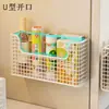 Estante de Almacenamiento para Film Transparente Canasta de Almacenamiento para Colgar en el Lado del Refrigerador Caja Organizadora de Condimentos para Huecos de Cocina sin Agujeros