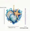 Colgante Decorativo de Acrílico con Forma de Concha Azul Transfronterizo Accesorios para Llavero de Mochila de Coche Colgante Navideño