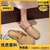 Zapatillas de Media Caña Baotou para Mujer para Usar Afuera Mary Jane Primavera y Verano 2025 Zapatos Planos Nuevos Suela Versátil Sandalias de Deslizamiento Perezosas