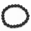 Joyería de Moda Transfronteriza Europea y Americana Pulsera de Piedra Volcánica de 8 mm Pulsera Retro para Hombres y Mujeres Pulsera de Piedra Volcánica